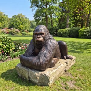 Beeld Tuinbeeld Gorilla Brons 0,87 m