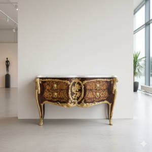 Commode Noten Marmer 1,55 m Versace-Stijl