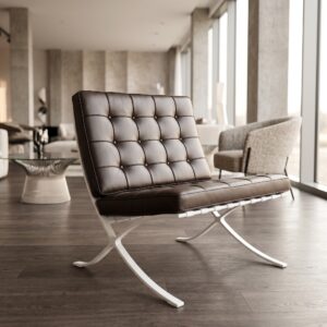 Fauteuil Leder Bruin Model Barcelona