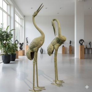 Fontein Tuinbeeld Kraanvogel 2,30 m / 2,75 m