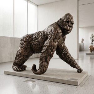 Beeld Tuinbeeld Gorilla Brons 1,12 m