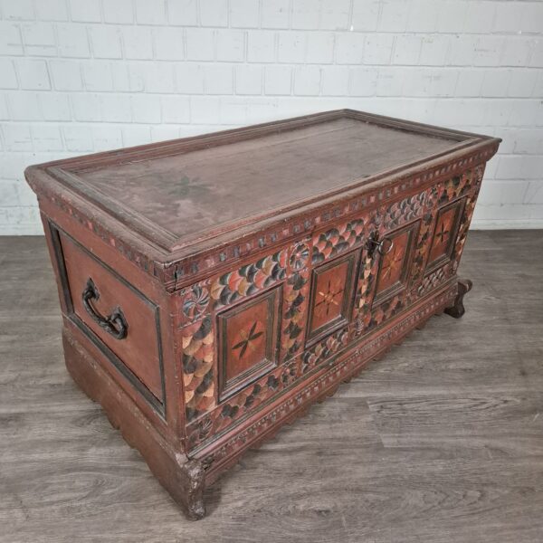 Kist Dekenkist Barok 1800 Eiken - Afbeelding 6