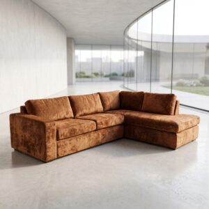 Hoekbank Roestbruin 2,90 m x 1,90 m Velours