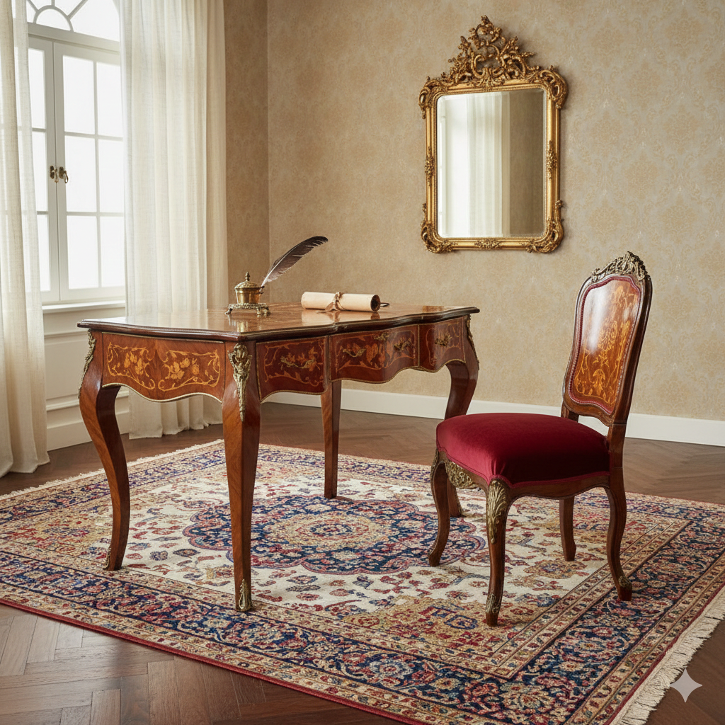 Dames-bureau Bureau Barokstijl 1,20 m x 0,59 m - Afbeelding 2