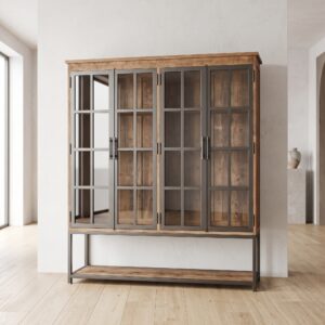 Vitrine Boekenkast Teak 1,85 m