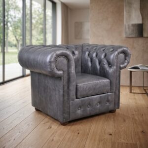 Chesterfield Fauteuil Leder Antraciet