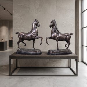 Beeld Tuinbeeld Paarden Brons Set 0,63 m