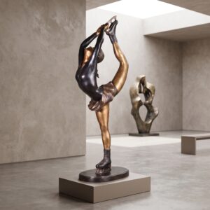 Beeld  Kunstschaatsster Brons 1,35 m