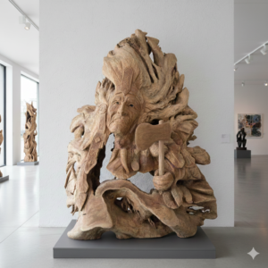 Teakhouten Beeld Indiaan 1,48 m