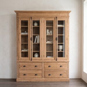 Vitrine Boekenkast Teak 2,12 m