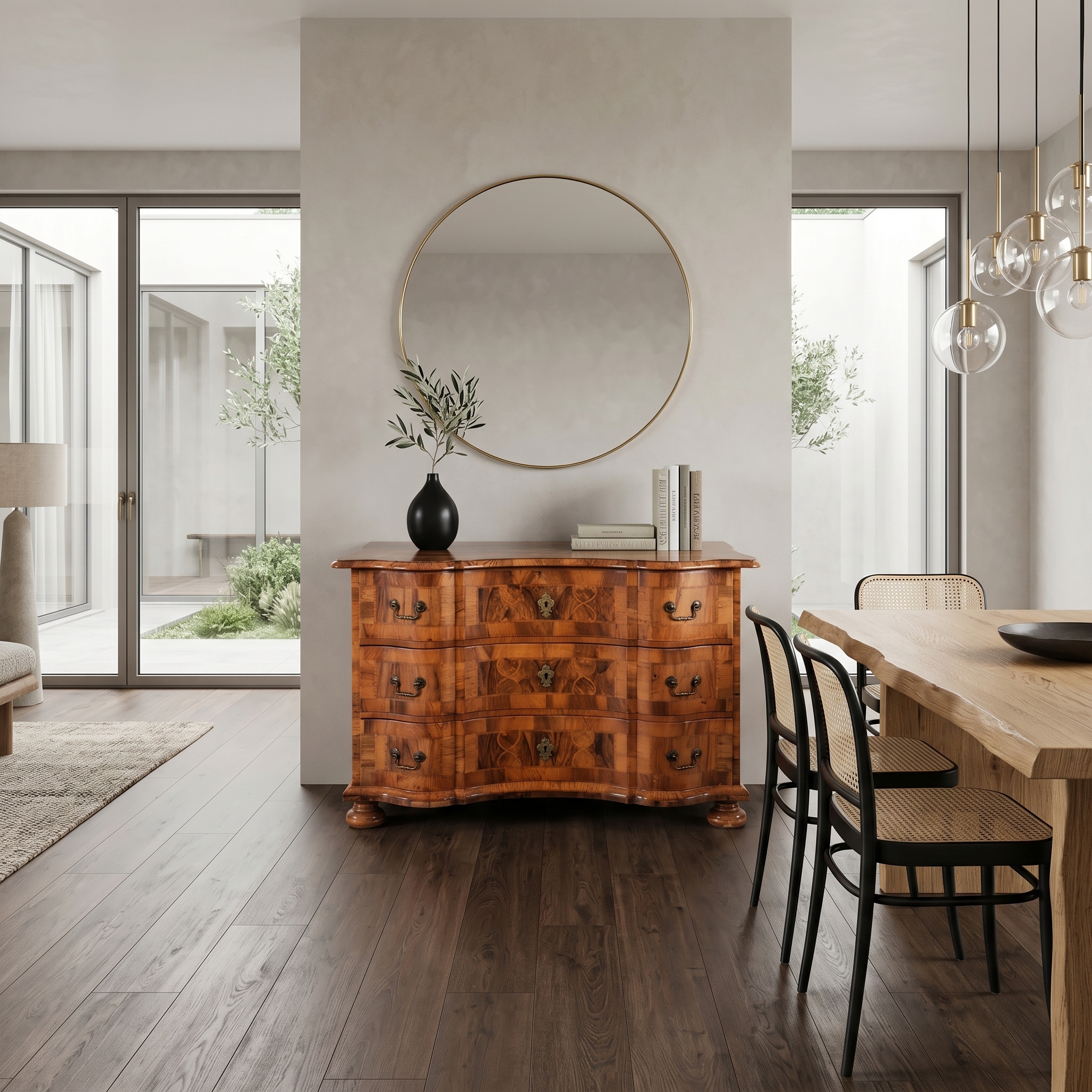Commode Barok 1780 Noten - Afbeelding 2