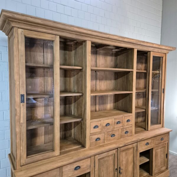 Vitrine Boekenkast Teak 2,50 m - Afbeelding 12