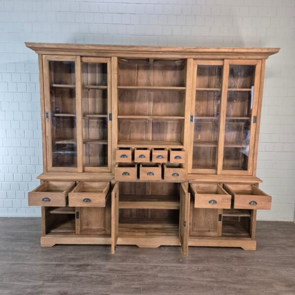 Vitrine Boekenkast Teak 2,50 m - Afbeelding 13