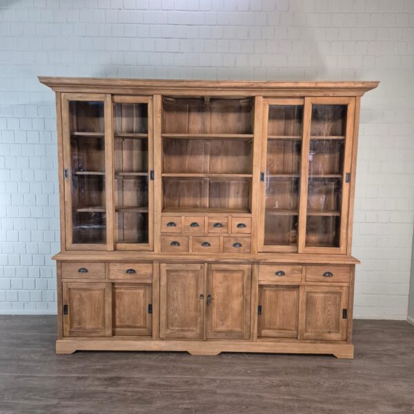 Vitrine Boekenkast Teak 2,50 m - Afbeelding 2