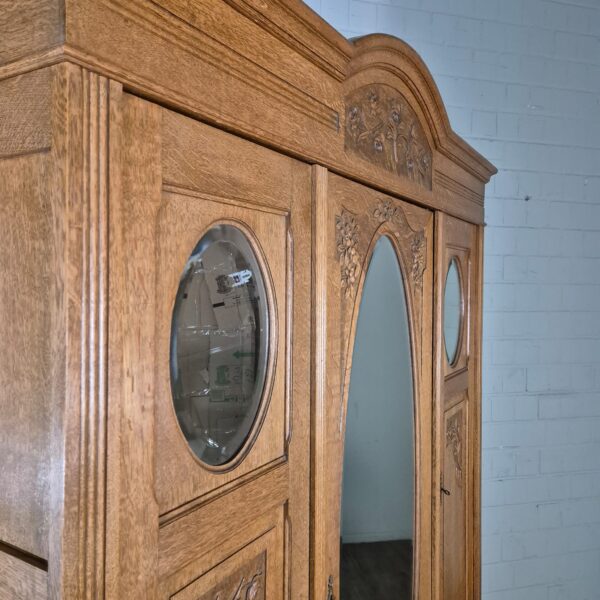 Kast Kledingkast Jugendstil 1910 Eiken - Afbeelding 5