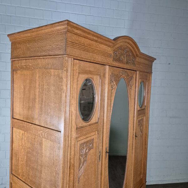 Kast Kledingkast Jugendstil 1910 Eiken - Afbeelding 4