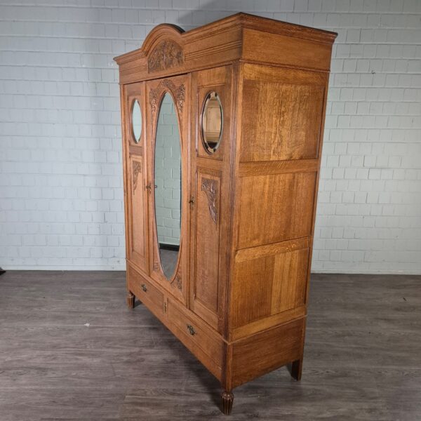 Kast Kledingkast Jugendstil 1910 Eiken - Afbeelding 3