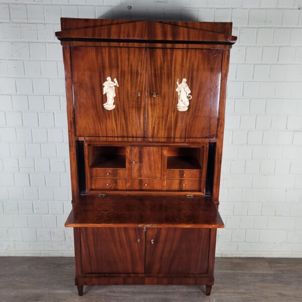 Secretaire Biedermeier 1830 Mahonie - Afbeelding 11