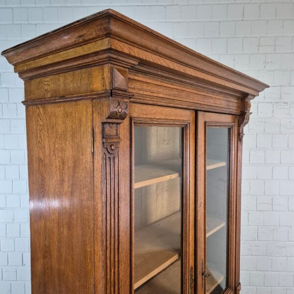 Vitrine Boekenkast Gründerzeit 1880 Eiken - Afbeelding 4