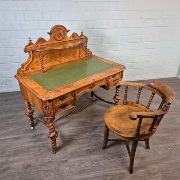 Bureau met Opstand Biedermeier 1850 Noten - Afbeelding 4