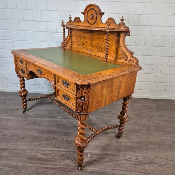 Bureau met Stoel Biedermeier 1850 Noten - Afbeelding 3