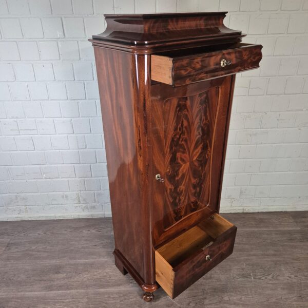 Zilverkast Kast Biedermeier 1850 Mahonie - Afbeelding 9