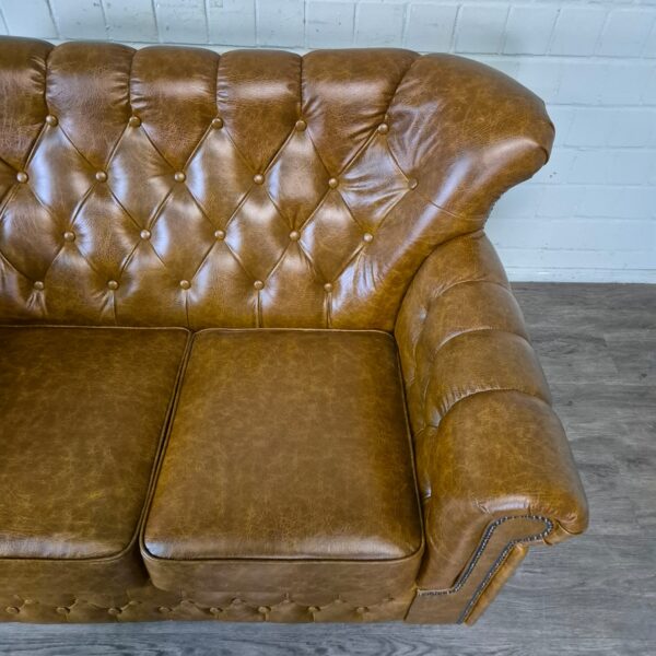 Chesterfield Bank Leder Cognac 1,53 m - Afbeelding 6