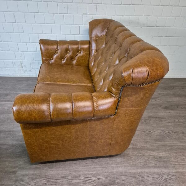 Chesterfield Bank Leder Cognac 1,53 m - Afbeelding 4