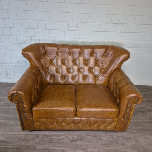 Chesterfield Bank Leder Cognac 1,53 m - Afbeelding 2