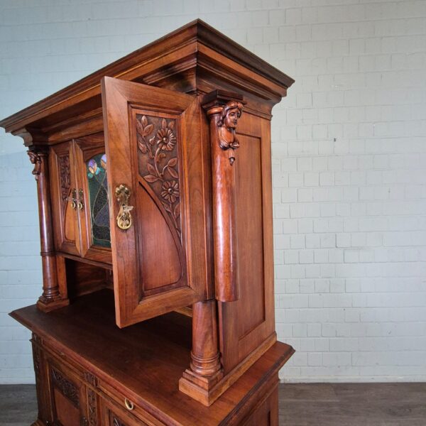 Buffetkast Kast Jugendstil 1900 Noten - Afbeelding 23