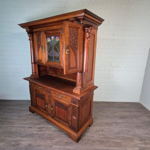 Buffetkast Kast Jugendstil 1900 Noten - Afbeelding 3