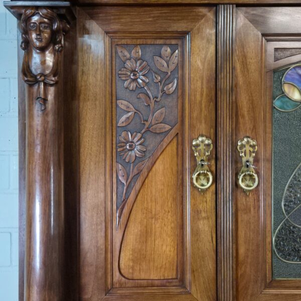 Buffetkast Kast Jugendstil 1900 Noten - Afbeelding 6