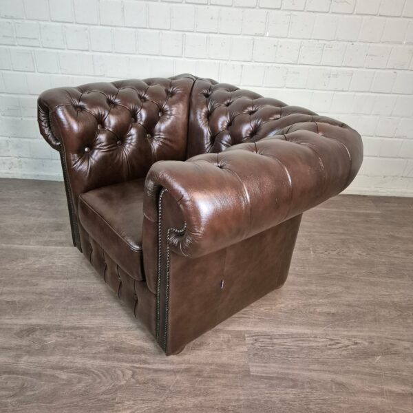 Chesterfield Fauteuil Leder Bruin - Afbeelding 4