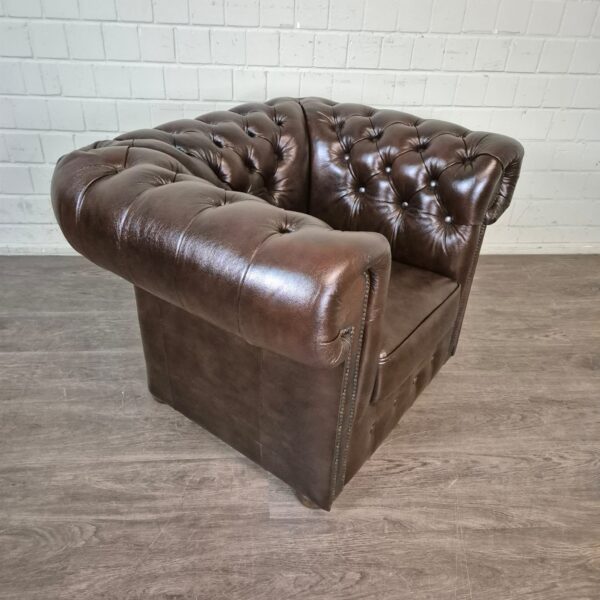 Chesterfield Fauteuil Leder Bruin - Afbeelding 3