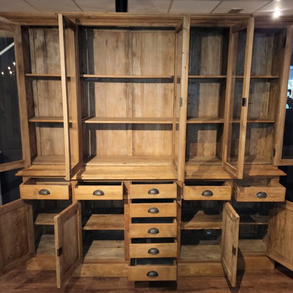 Vitrine Boekenkast Teak 2,40 m - Afbeelding 8