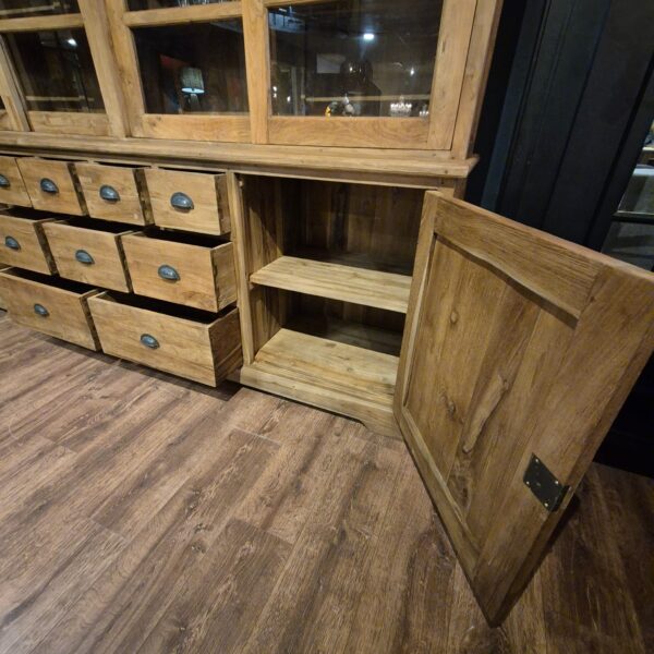 Vitrine Boekenkast Teak 2,32 m - Afbeelding 15