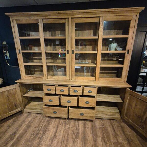 Vitrine Boekenkast Teak 2,32 m - Afbeelding 14