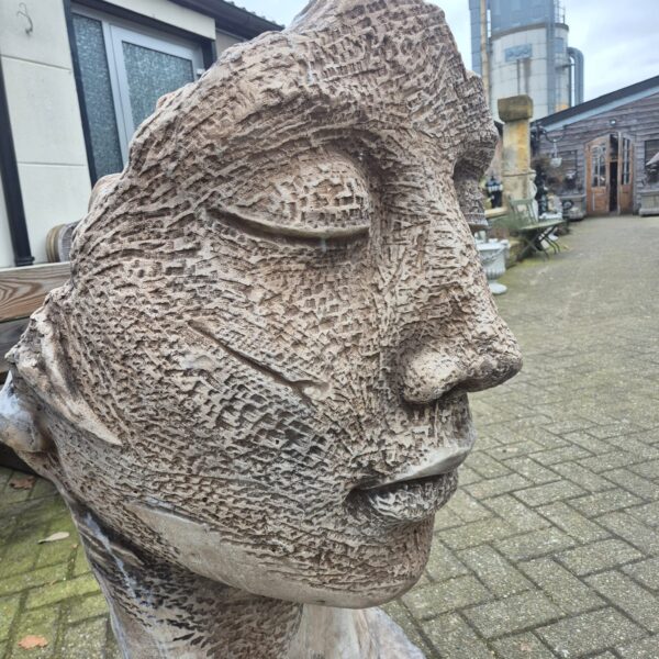 Sculptuur Beeld Decoratie Gezicht Beton 1,15 m - Afbeelding 4