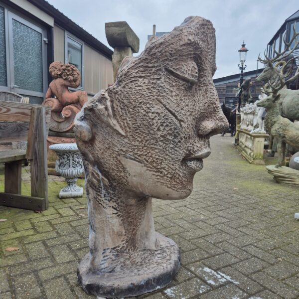 Sculptuur Beeld Decoratie Gezicht Beton 1,15 m - Afbeelding 2