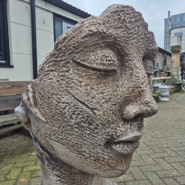 Sculptuur Beeld Decoratie Gezicht Beton 1,15 m - Afbeelding 3