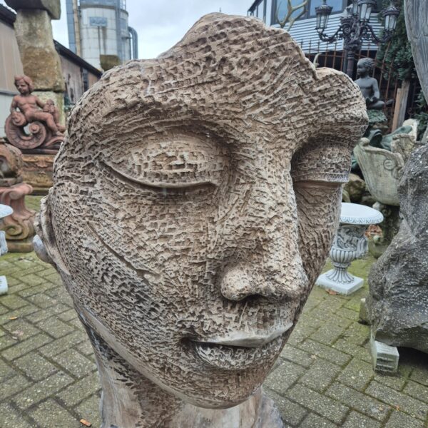 Sculptuur Beeld Decoratie Gezicht Beton 1,15 m - Afbeelding 5