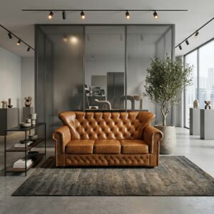 Chesterfield Bank Leder Cognac 1,95 m