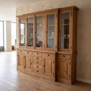 Vitrine Boekenkast Teak 2,40 m