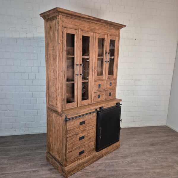 Wijnkast Vitrine Teak 1,35 m