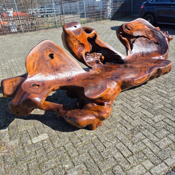 Tuinbank Bank Teakwortel Teak 3,70 m - Afbeelding 4