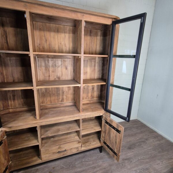 Vitrine Boekenkast Ovaal Teak 1,80 m - Afbeelding 9