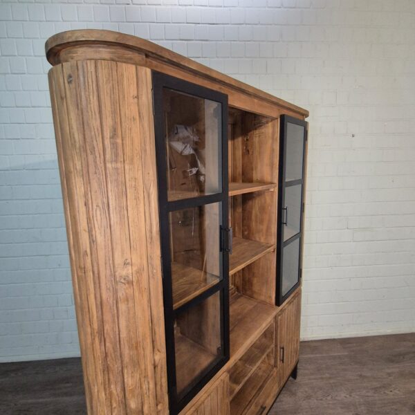 Vitrine Boekenkast Ovaal Teak 1,80 m - Afbeelding 3