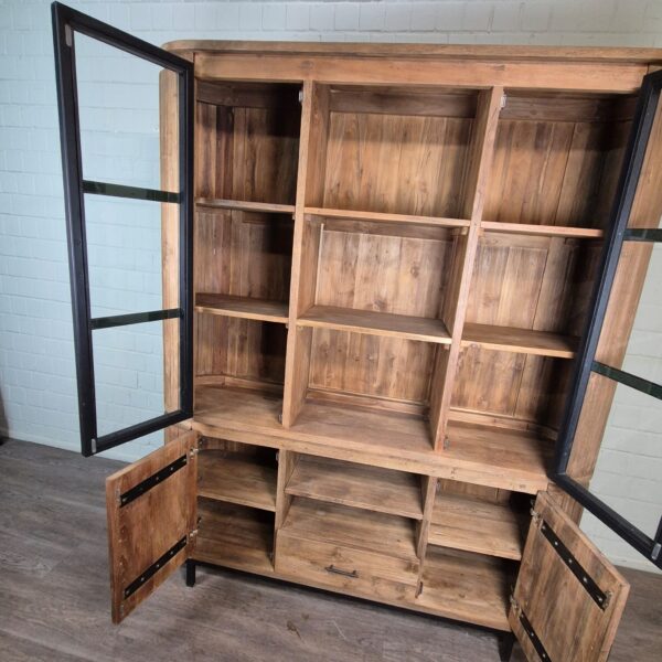 Vitrine Boekenkast Ovaal Teak 1,80 m - Afbeelding 8