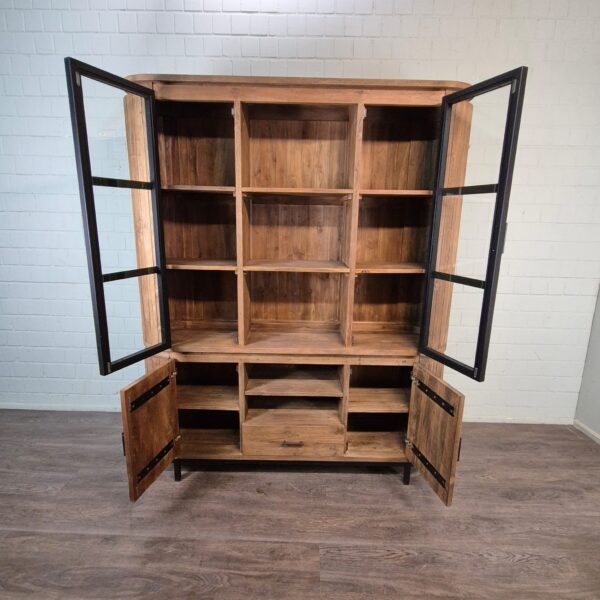 Vitrine Boekenkast Ovaal Teak 1,80 m - Afbeelding 7