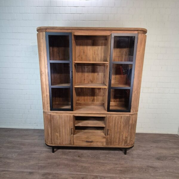 Vitrine Boekenkast Ovaal Teak 1,80 m - Afbeelding 2